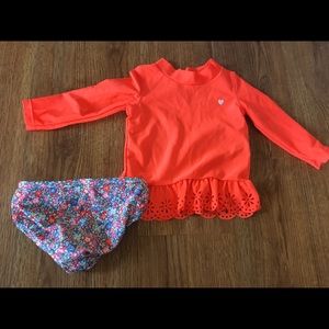 Carters Rash Guard Baby Girl Swimsuit